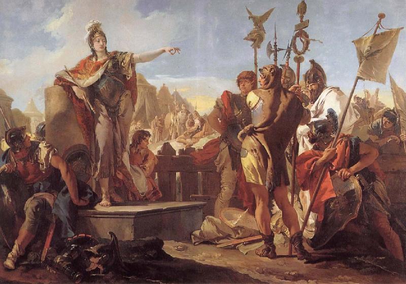 Giovanni Battista Tiepolo Queen Zenobia talk to their soldiers